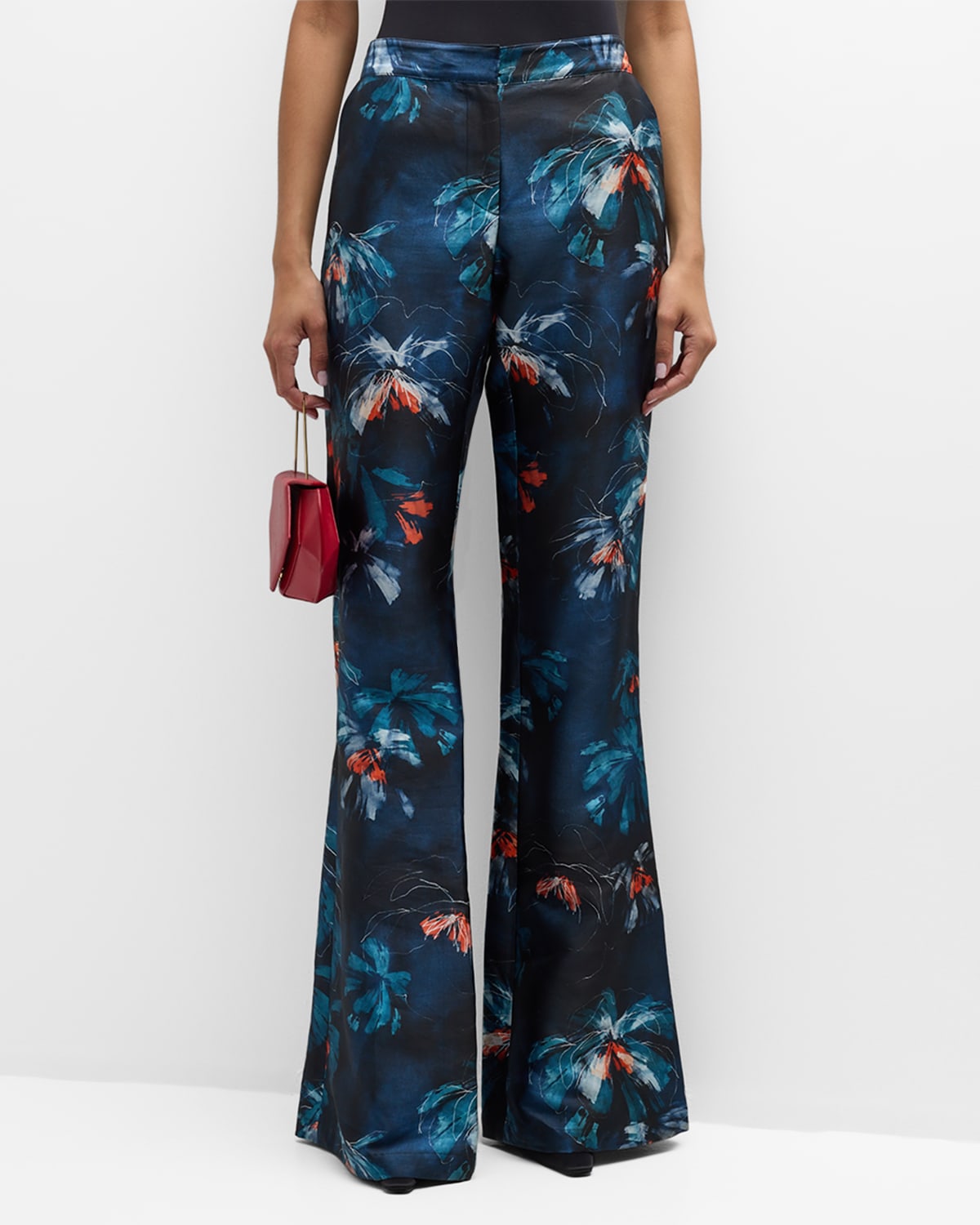 Bach Mai Flower-print Elongated Bootcut Trousers In Tempest Floral