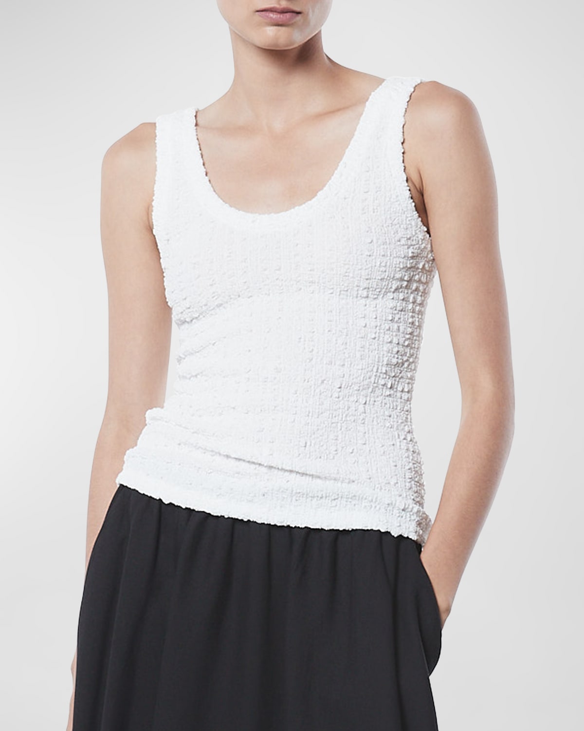 Shop Enza Costa Puckered Tank Top In Undyed