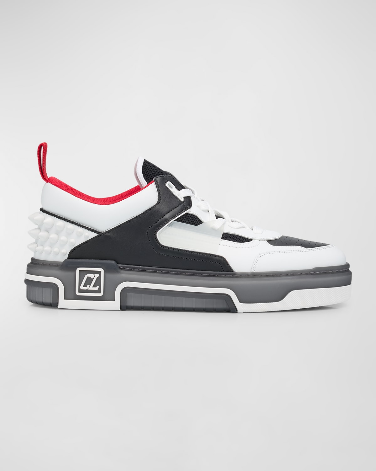Christian Louboutin Low Top Sneakers With Signature Red Sole In White/black