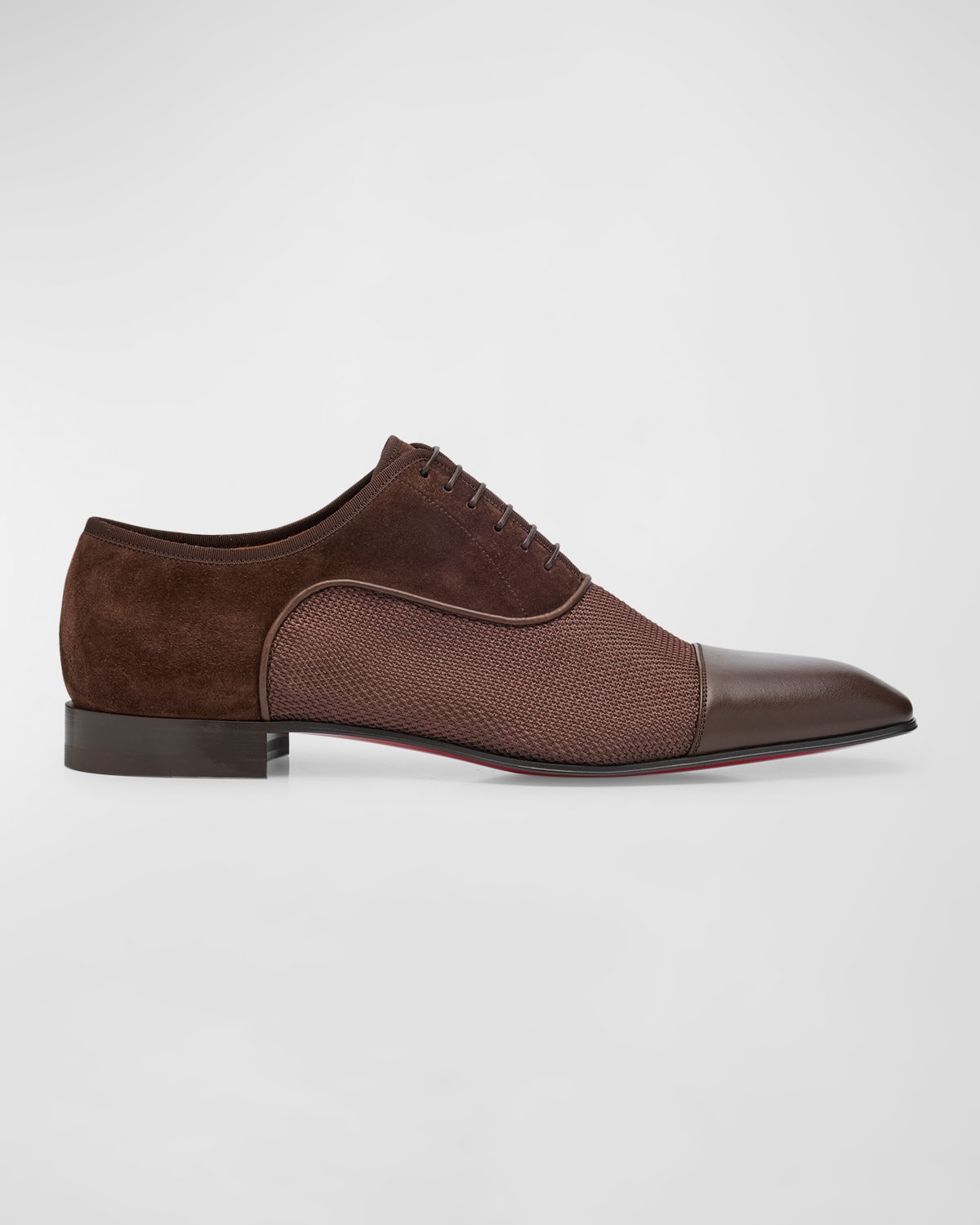 Shop Christian Louboutin Men's Ac Greggo Textile And Leather Oxfords In Cosme