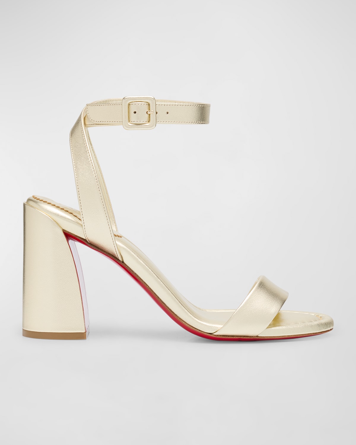 Christian Louboutin Miss Sabina Metallic Red Sole Sandals In Gold