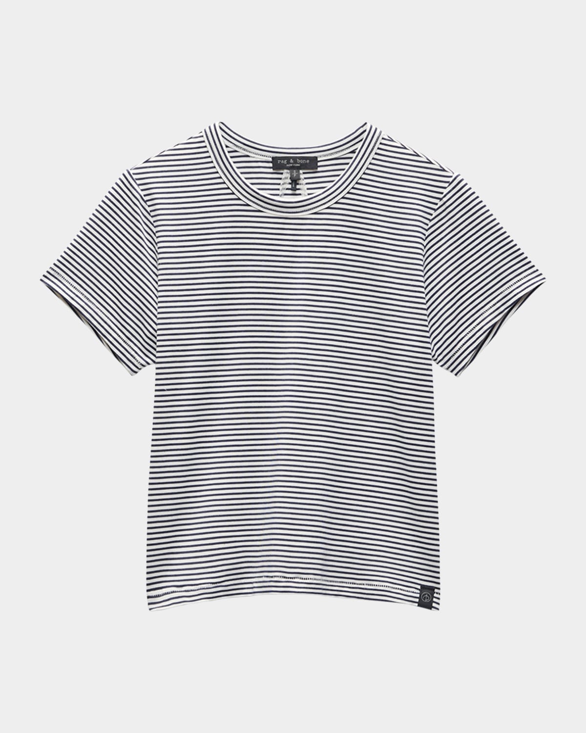 Rag & Bone Luca Striped Short-sleeve Baby Tee In Blackwht