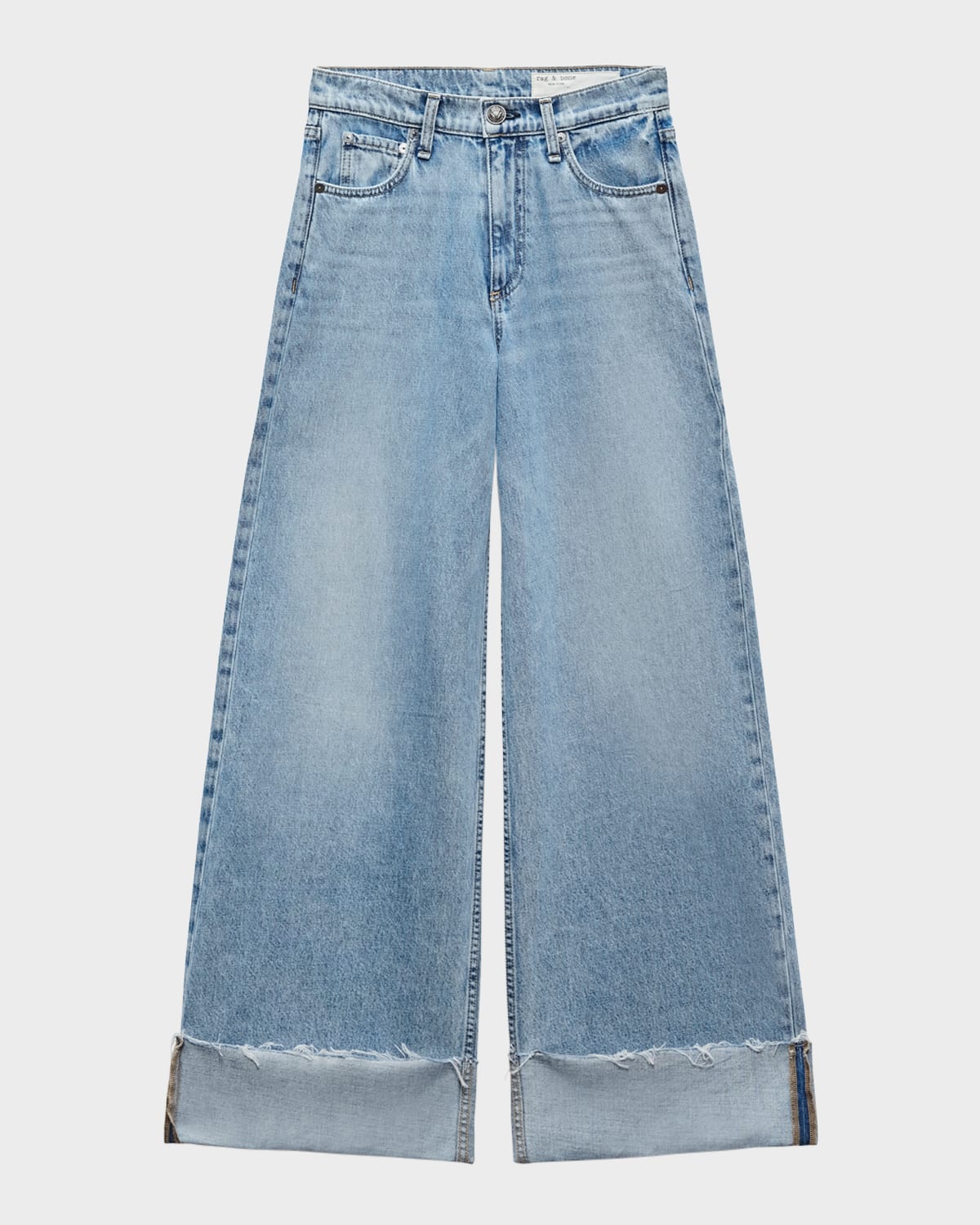 Rag & Bone Sofie Wide-leg Cuff Cropped Jeans In Mari