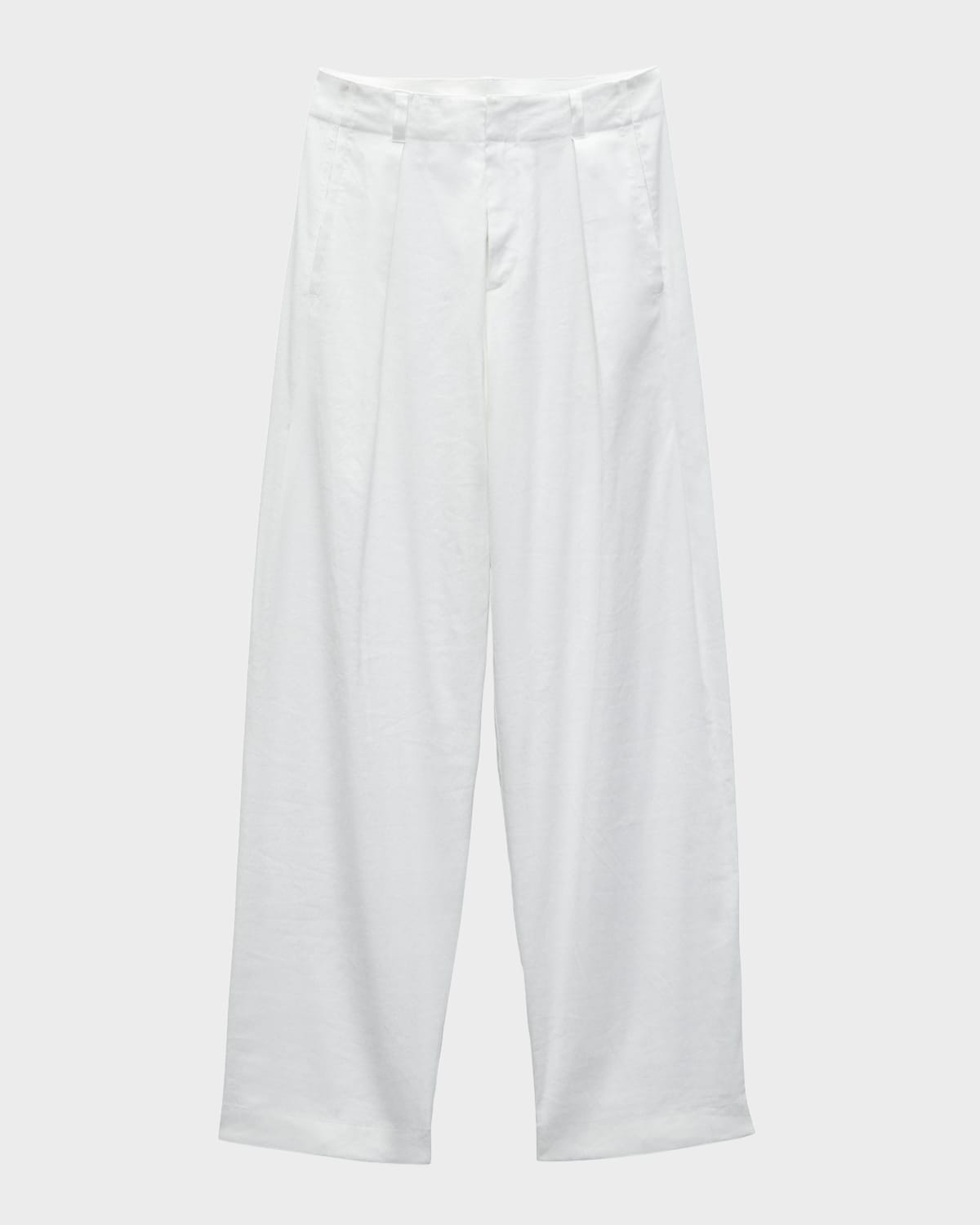 Rag & Bone Donovan Pleated Linen Pants In White
