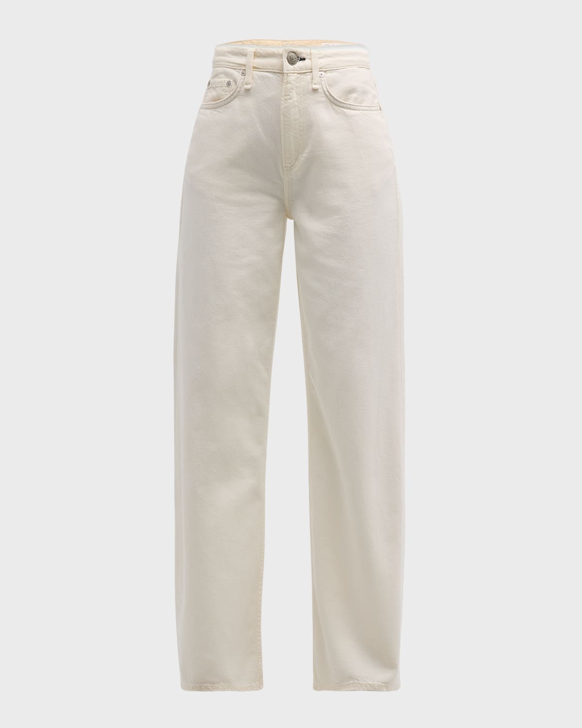 Shop Rag & Bone Featherweight Logan Wide-leg Jeans In Ecru