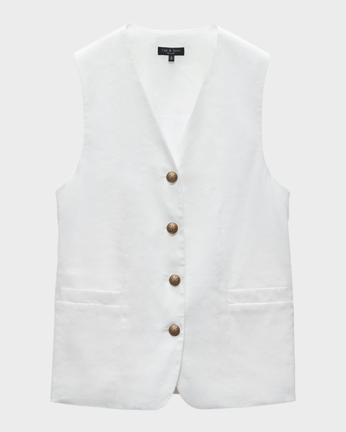 Rag & Bone Charlotte Linen Suiting Vest In White