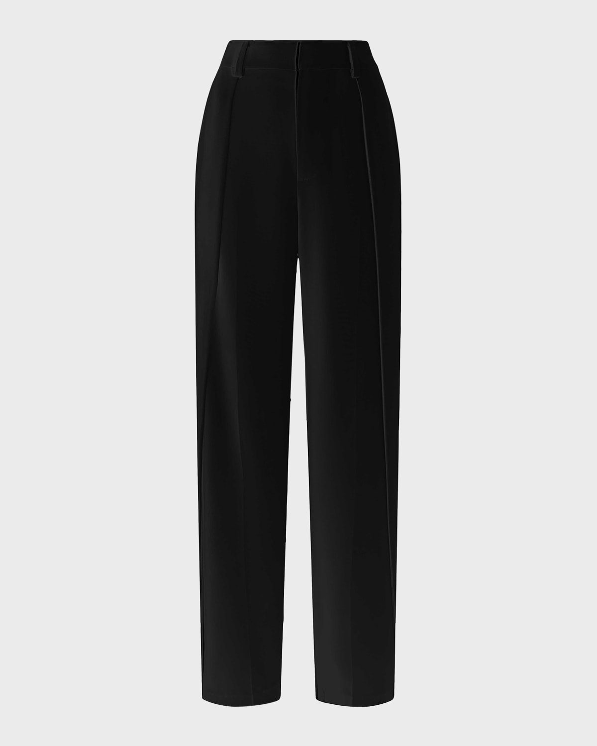 Shop Cinq À Sept Becca Straight-leg Crepe Pants In Black