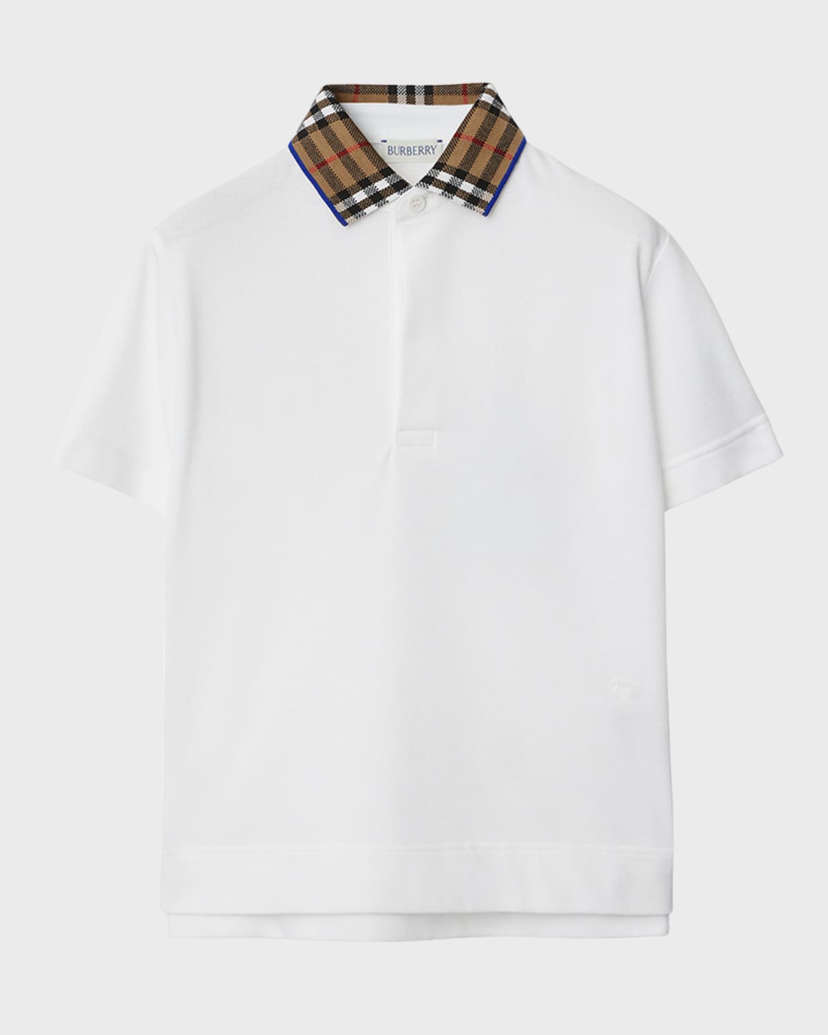 Burberry White Stretch-cotton Polo Shirt In White