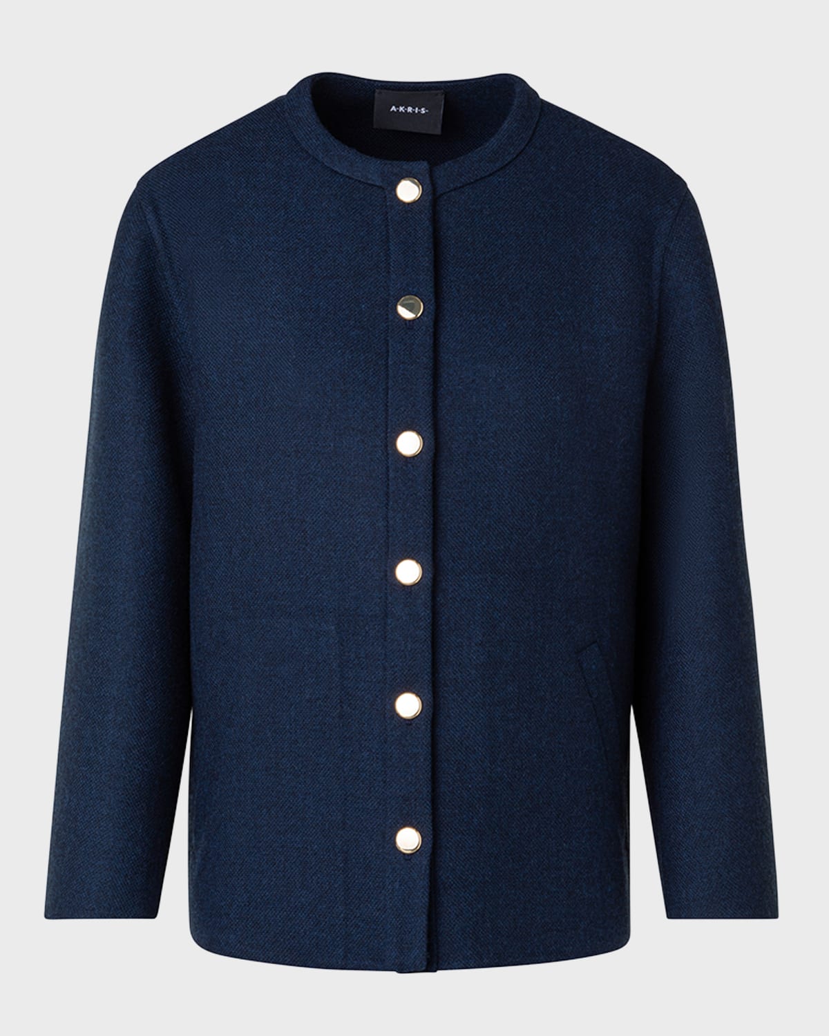 AKRIS WILKE DOUBLE-FACE WOOL SHORT JACKET 