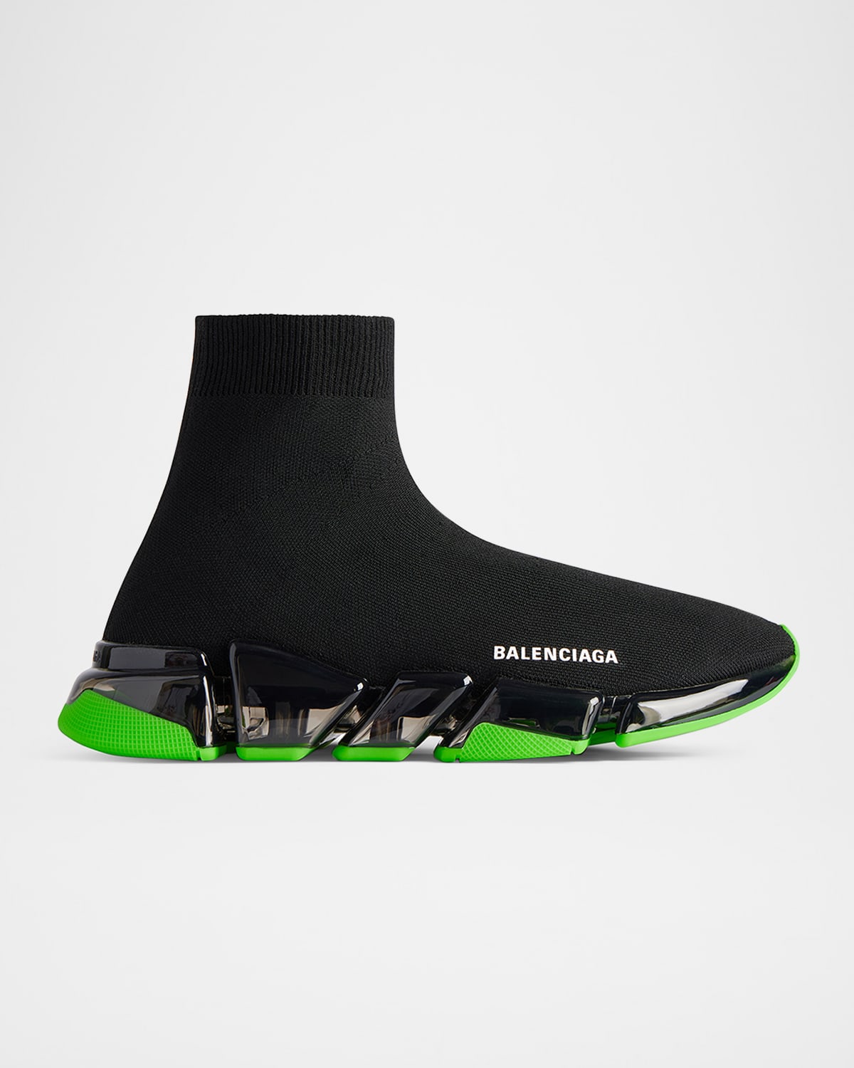 Balenciaga Clear Sole Speed 2.0 Sneakers In Black