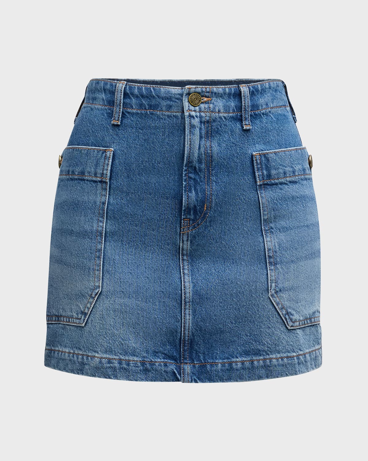 Shop Frame Denim Cargo Mini Skirt In Morey