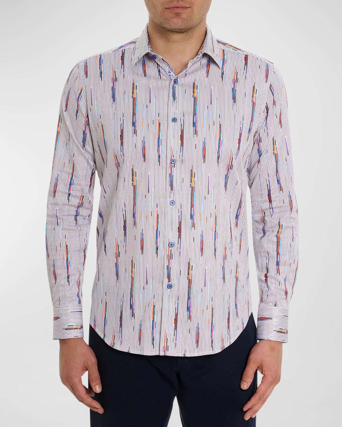 Shop Robert Graham Men's Shipping Lines Cotton-stretch Sport Shirt In Multi