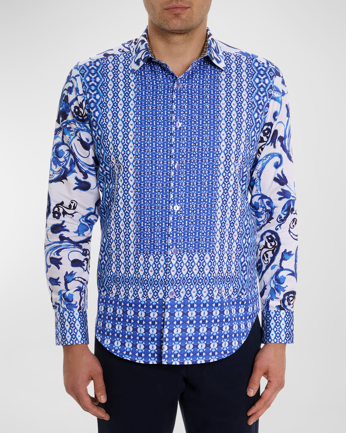 Shop Robert Graham Men's Thera Limited Edition Cotton Sport Shirt In Blue