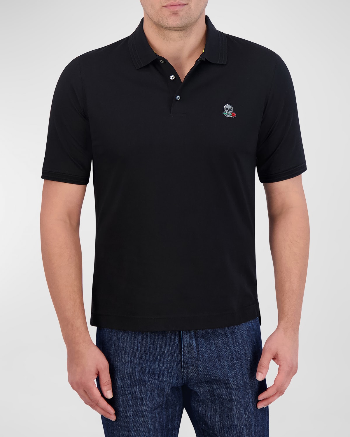 Robert Graham Men's The Player Knit Polo Shirt In Black