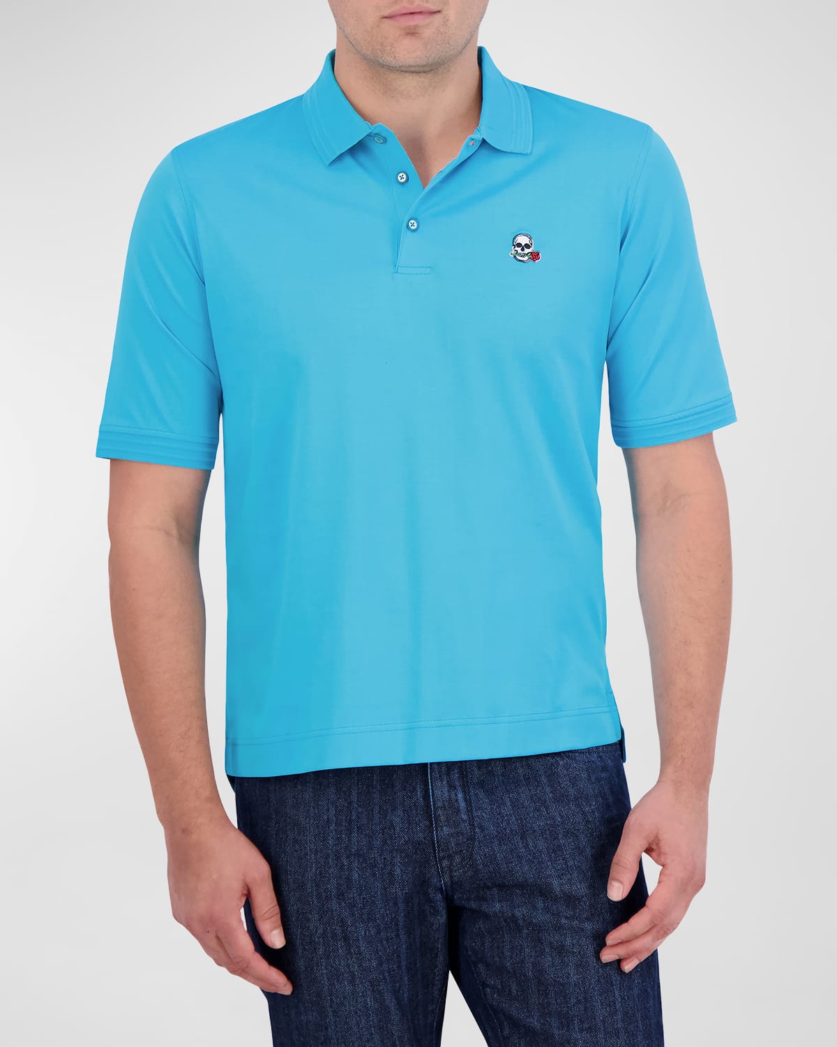 Shop Robert Graham Men's The Player Knit Polo Shirt In Aqua