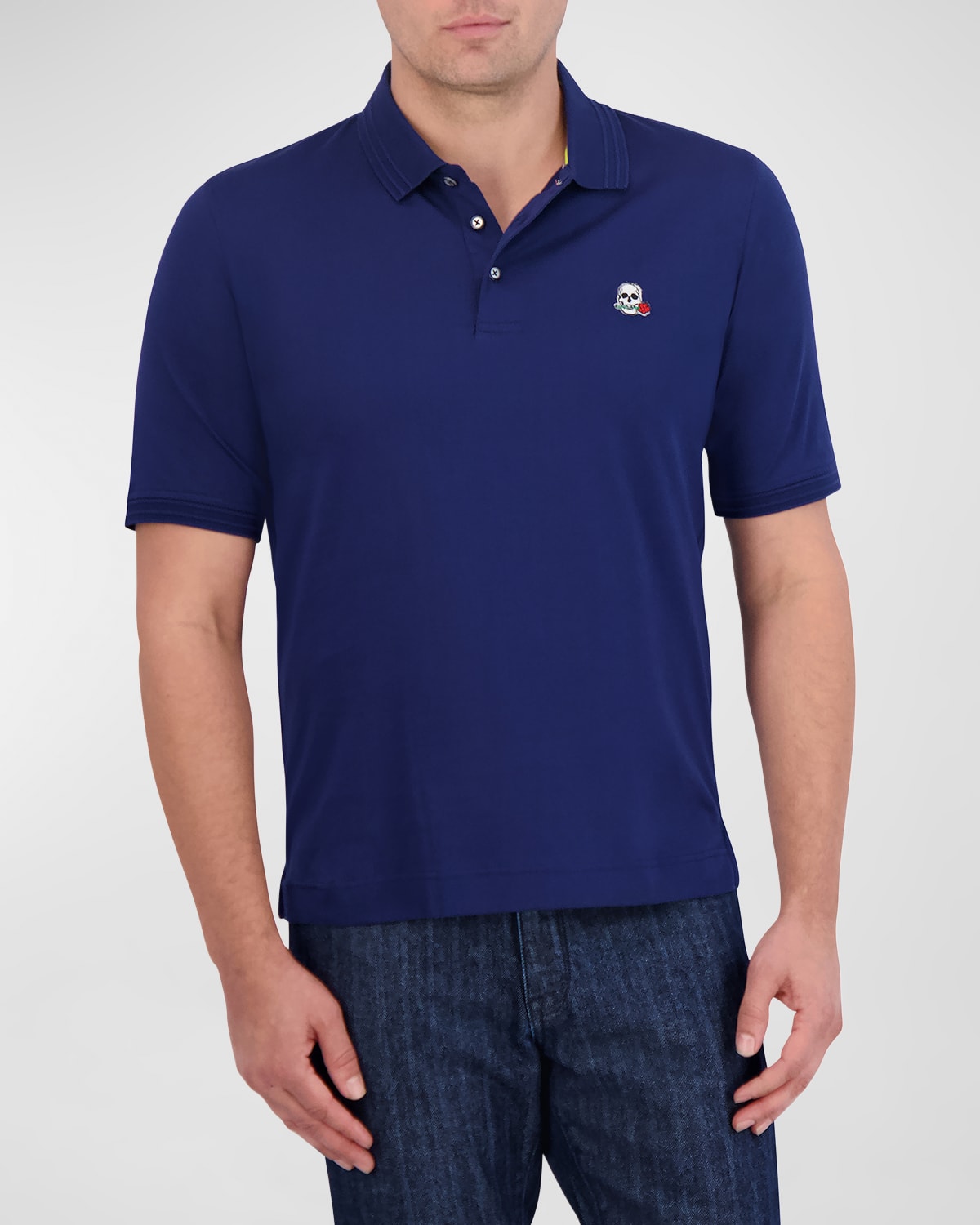Shop Robert Graham Men's The Player Knit Polo Shirt In Navy