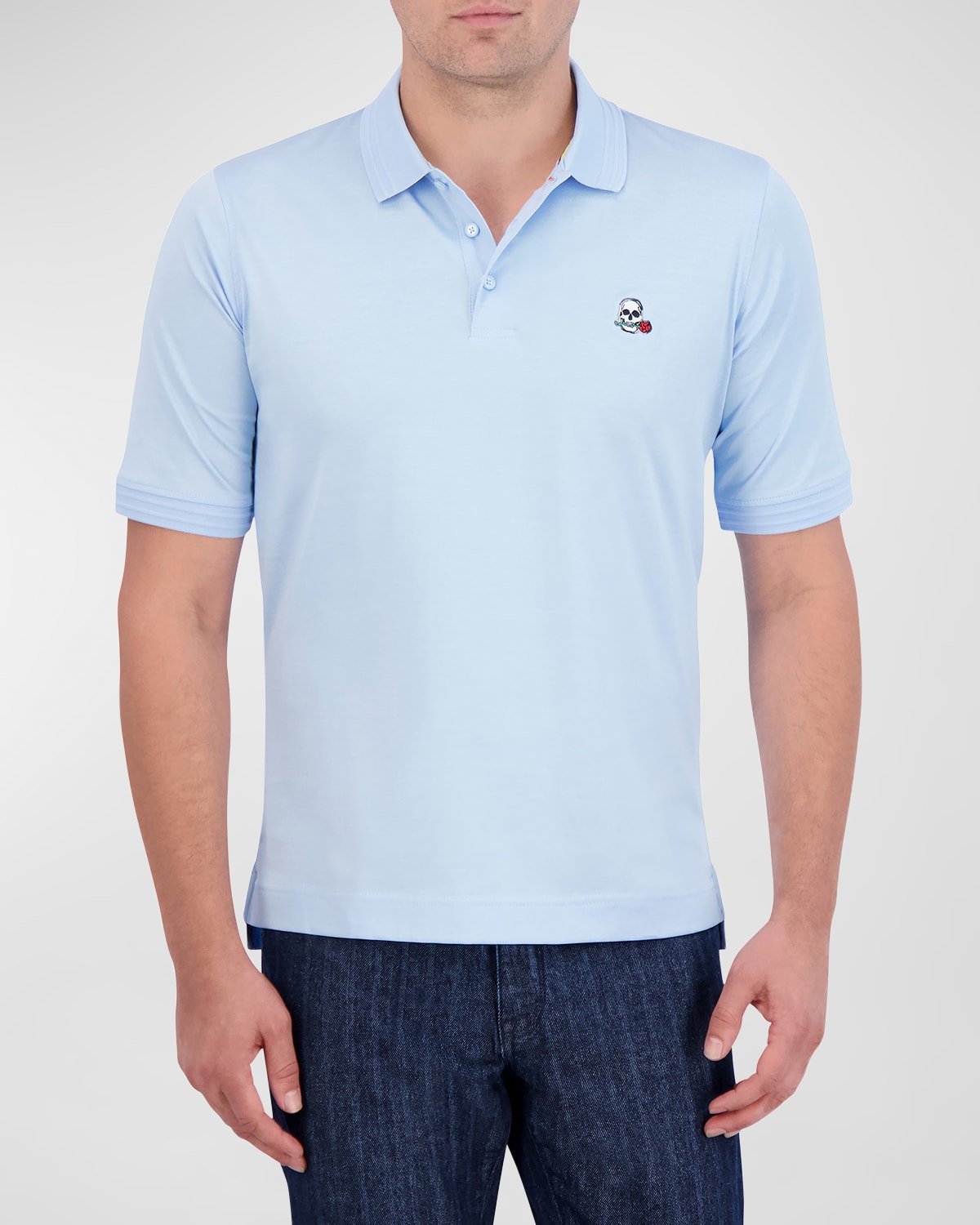 Shop Robert Graham Men's The Player Knit Polo Shirt In Light Blue