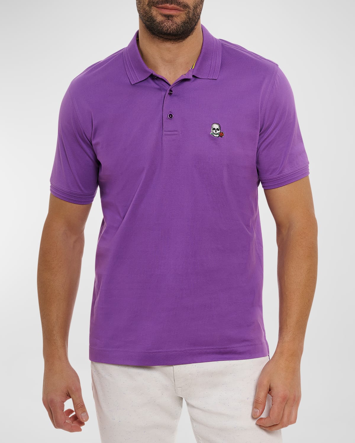 Shop Robert Graham Men's The Player Knit Polo Shirt In Purple