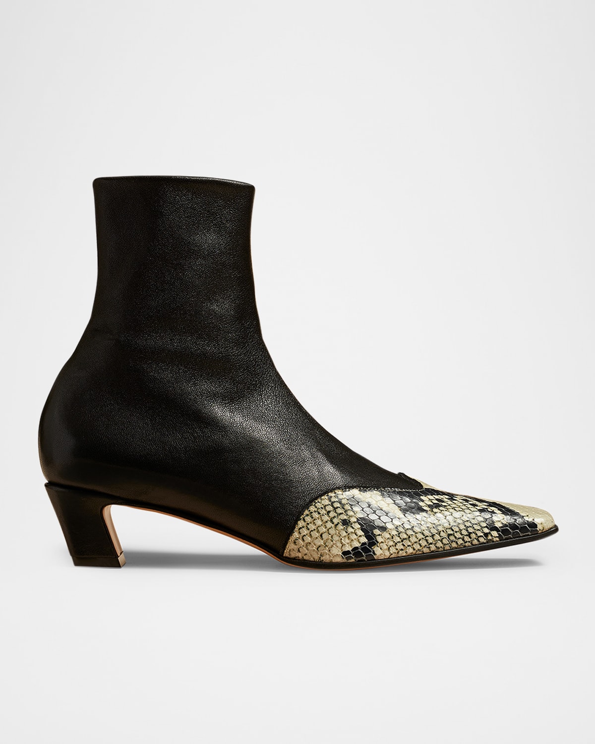 Khaite Dallas Leather Ankle Boots In Black