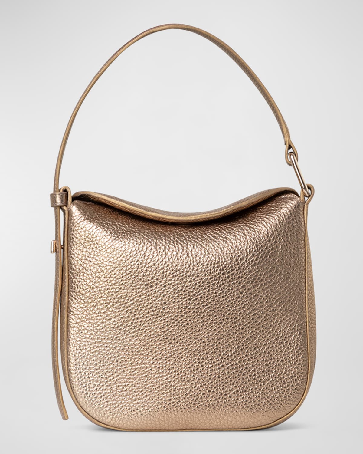 AKRIS ANNA MINI METALLIC LEATHER HOBO BAG 