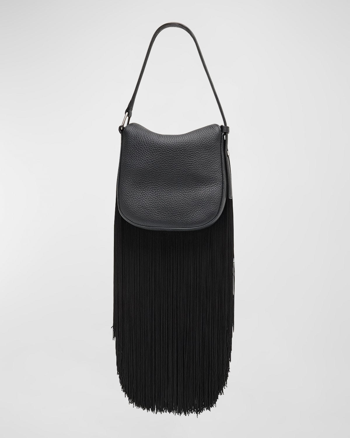 AKRIS ANNA MINI FRINGE LEATHER HOBO BAG 