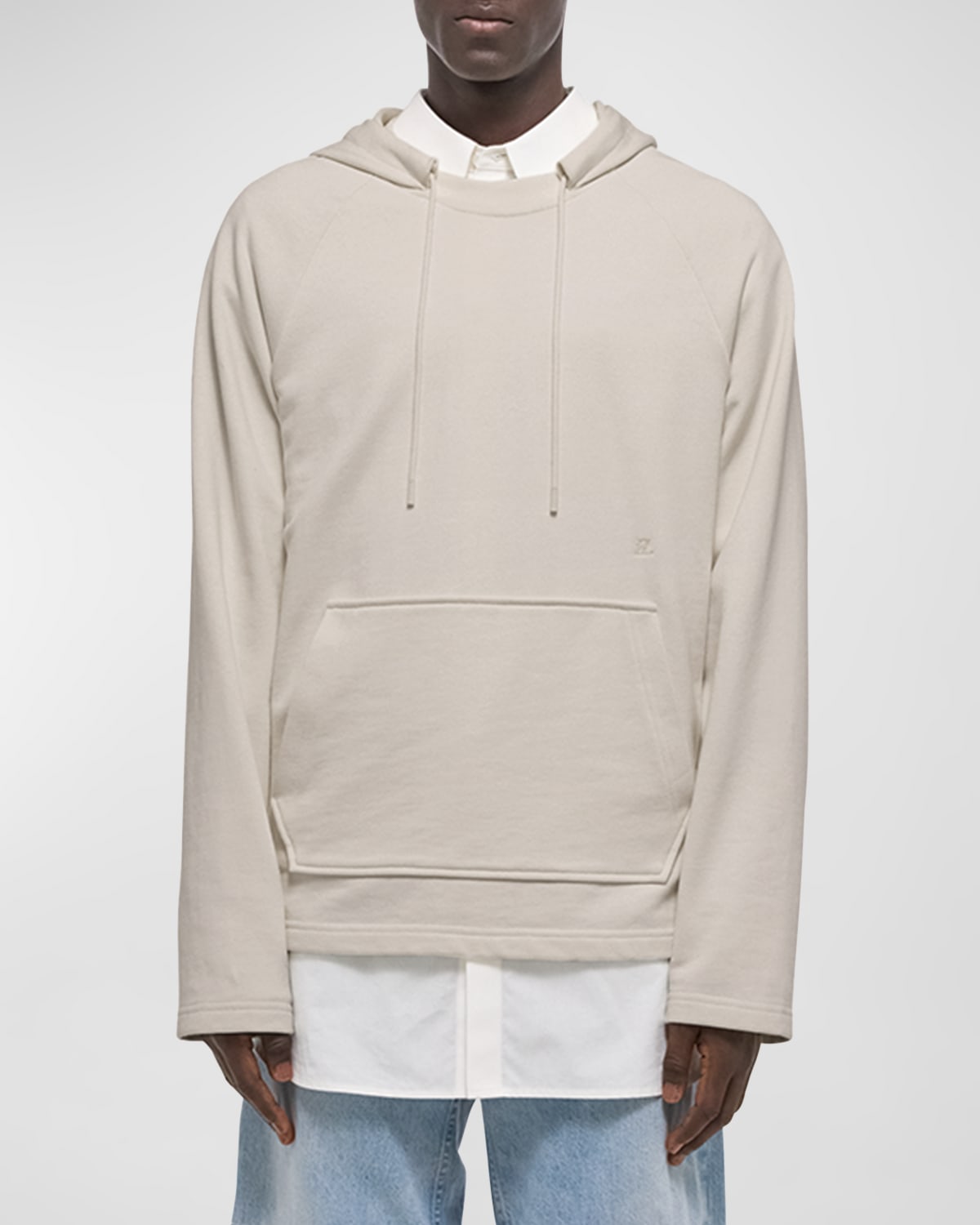 Shop Helmut Lang Men's Relaxed Cotton Hoodie In Sand