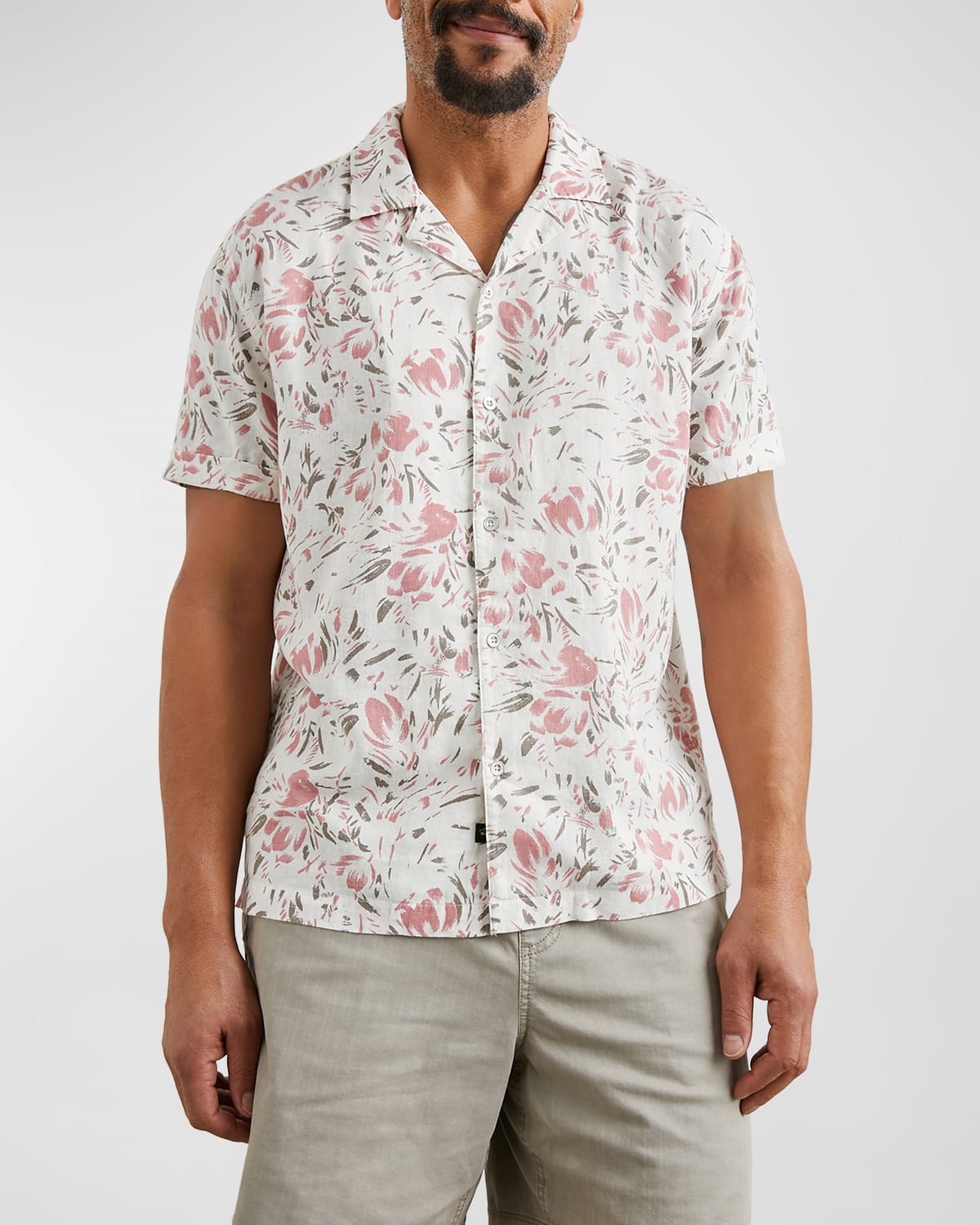 Shop Rails Men's Dresden Abstract-print Shirt In Brush Floral White