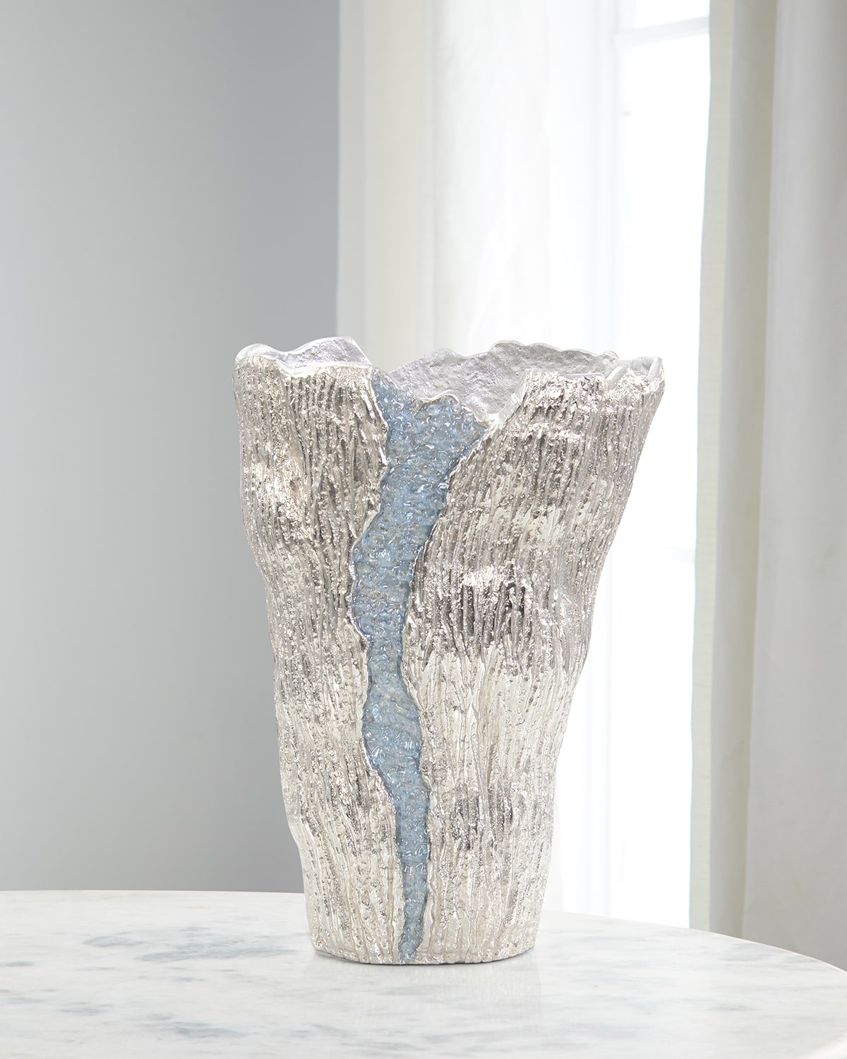 Shop John-richard Collection Small Cascade Vase, Gray In Silver