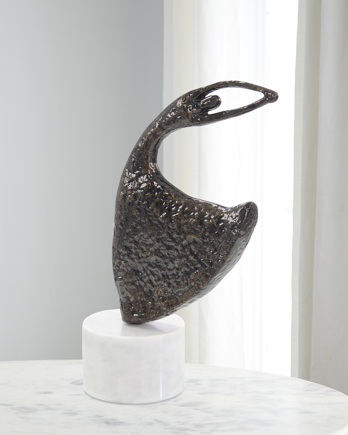 John-richard Collection Windswept Waltz Sculpture On Marble, Black