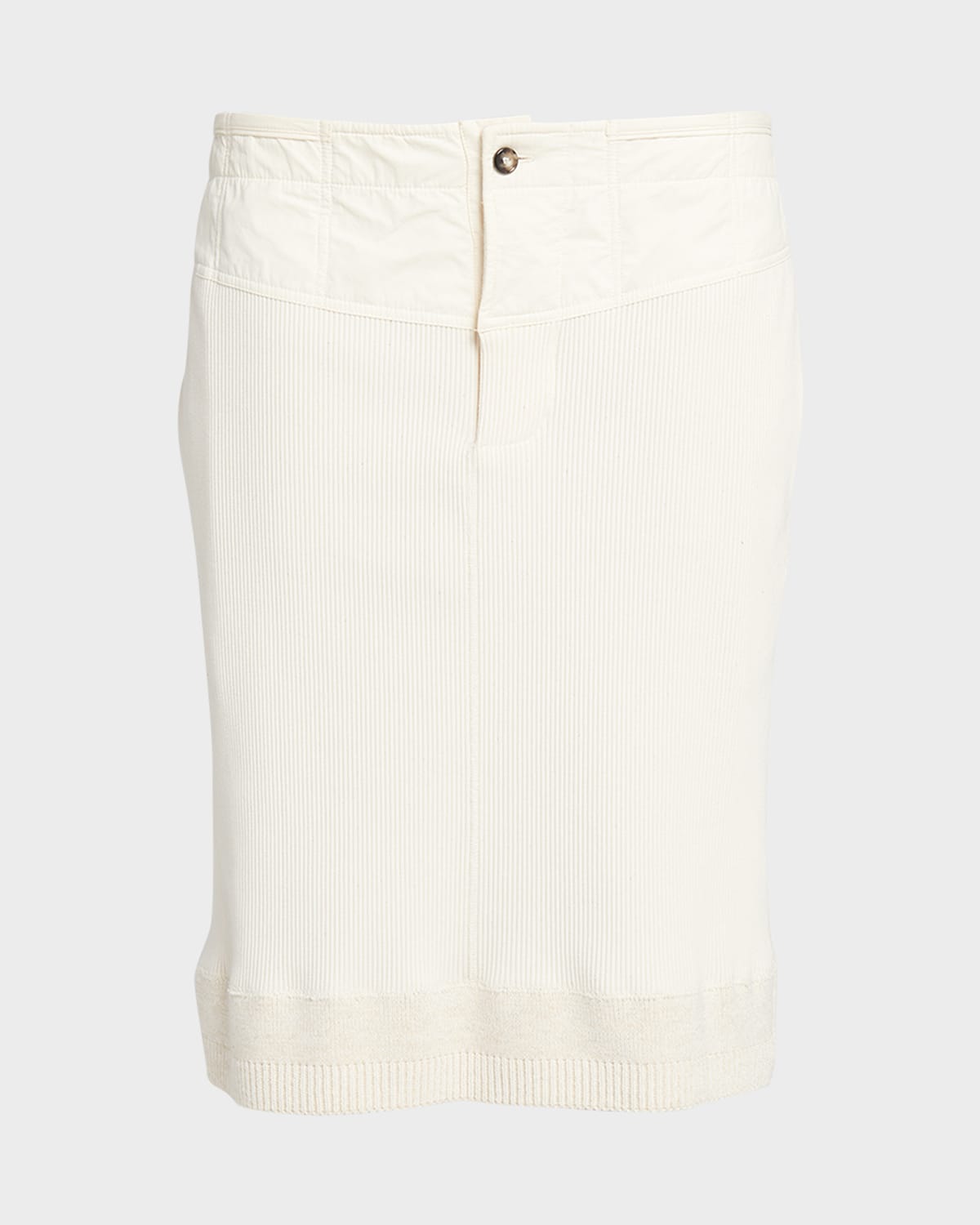 Bottega Veneta Compact Cotton Rib Jersey Skirt In Biancomult
