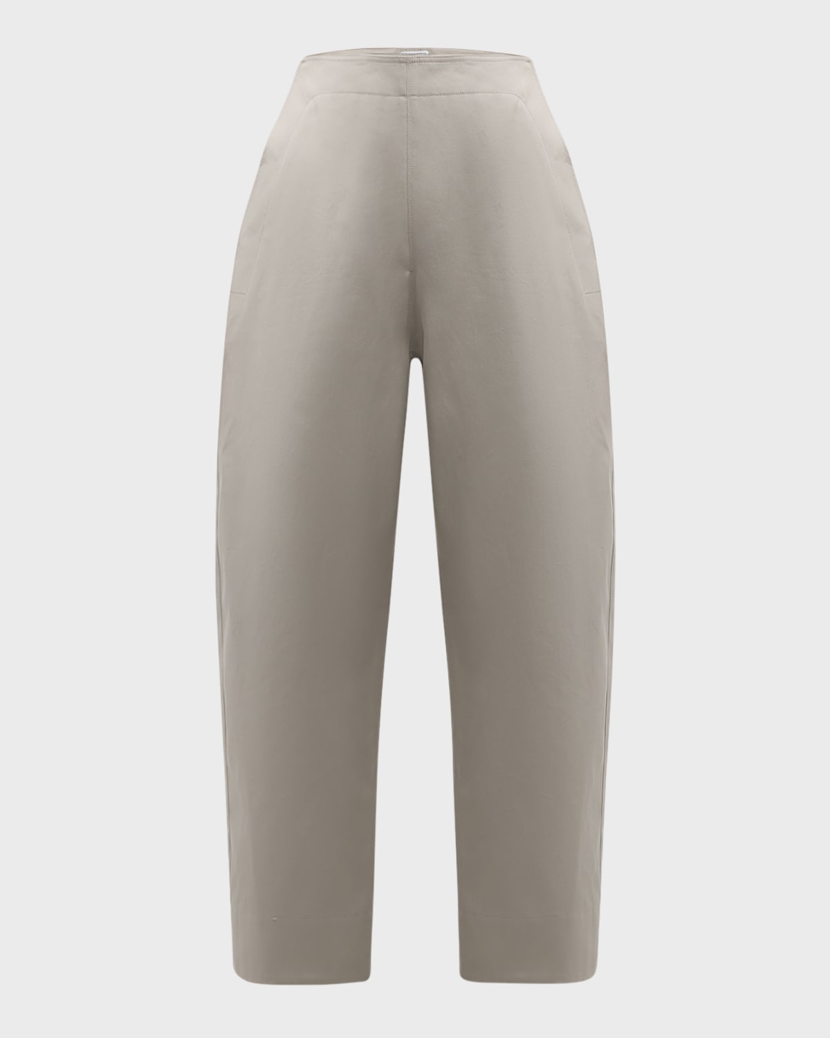 Shop Bottega Veneta High-rise Wide-leg Cotton Twill Trousers In Lead