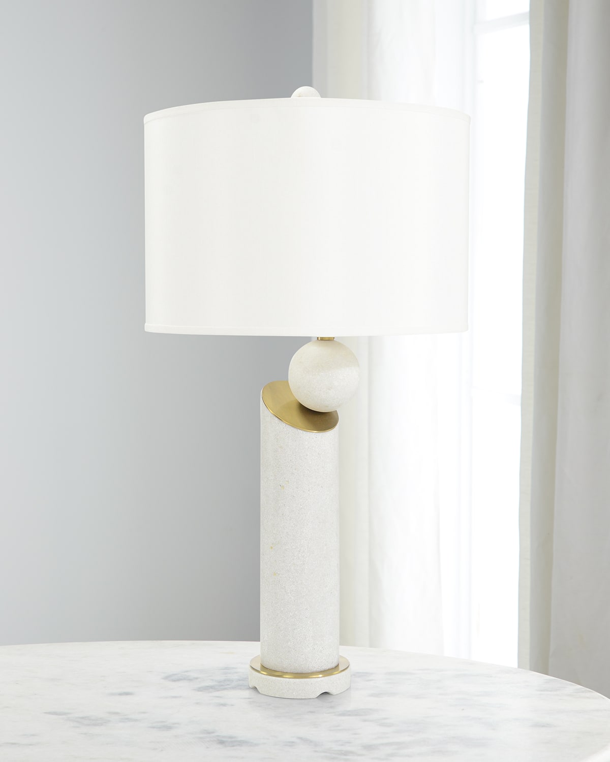 Shop John-richard Collection Versatz 36" Table Lamp, Shimmering Stone In White