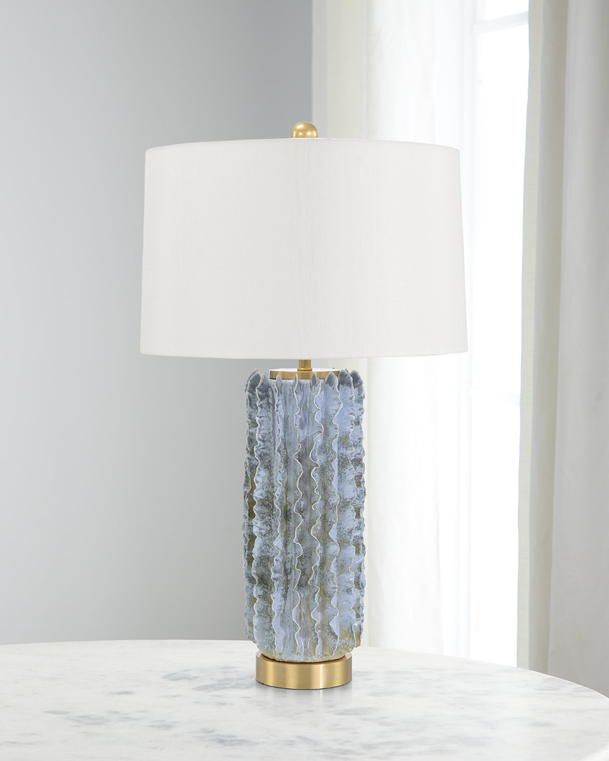 Shop John-richard Collection Froufrou 31" Table Lamp In Blue