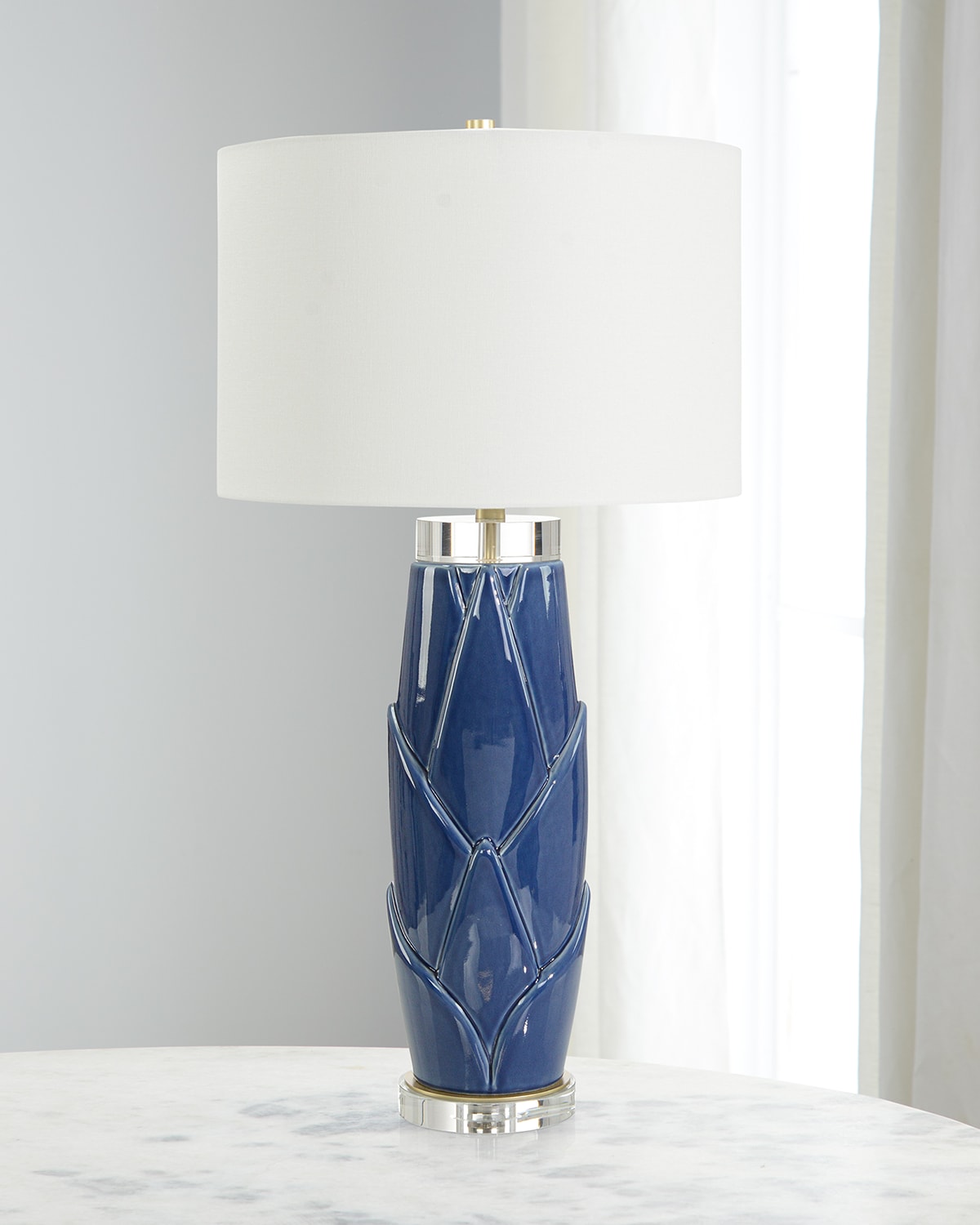 Shop John-richard Collection Lush Leaves 33" Table Lamp In Blue