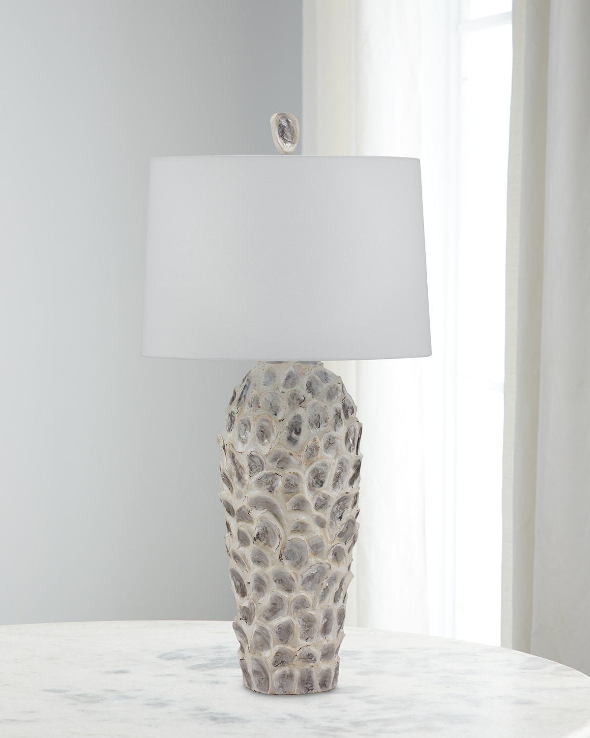 Shop John-richard Collection Ostra Table Lamp In Silver