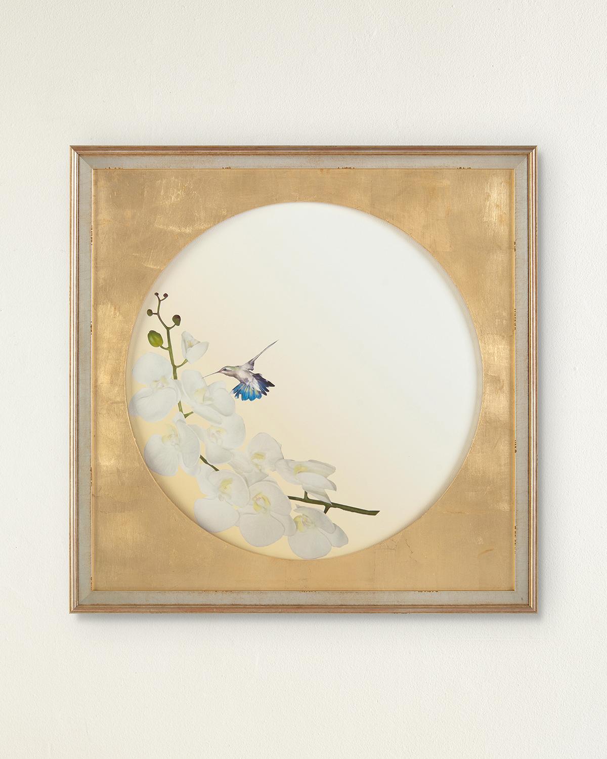 John-richard Collection Hummingbirds In Flight I Print In Gold