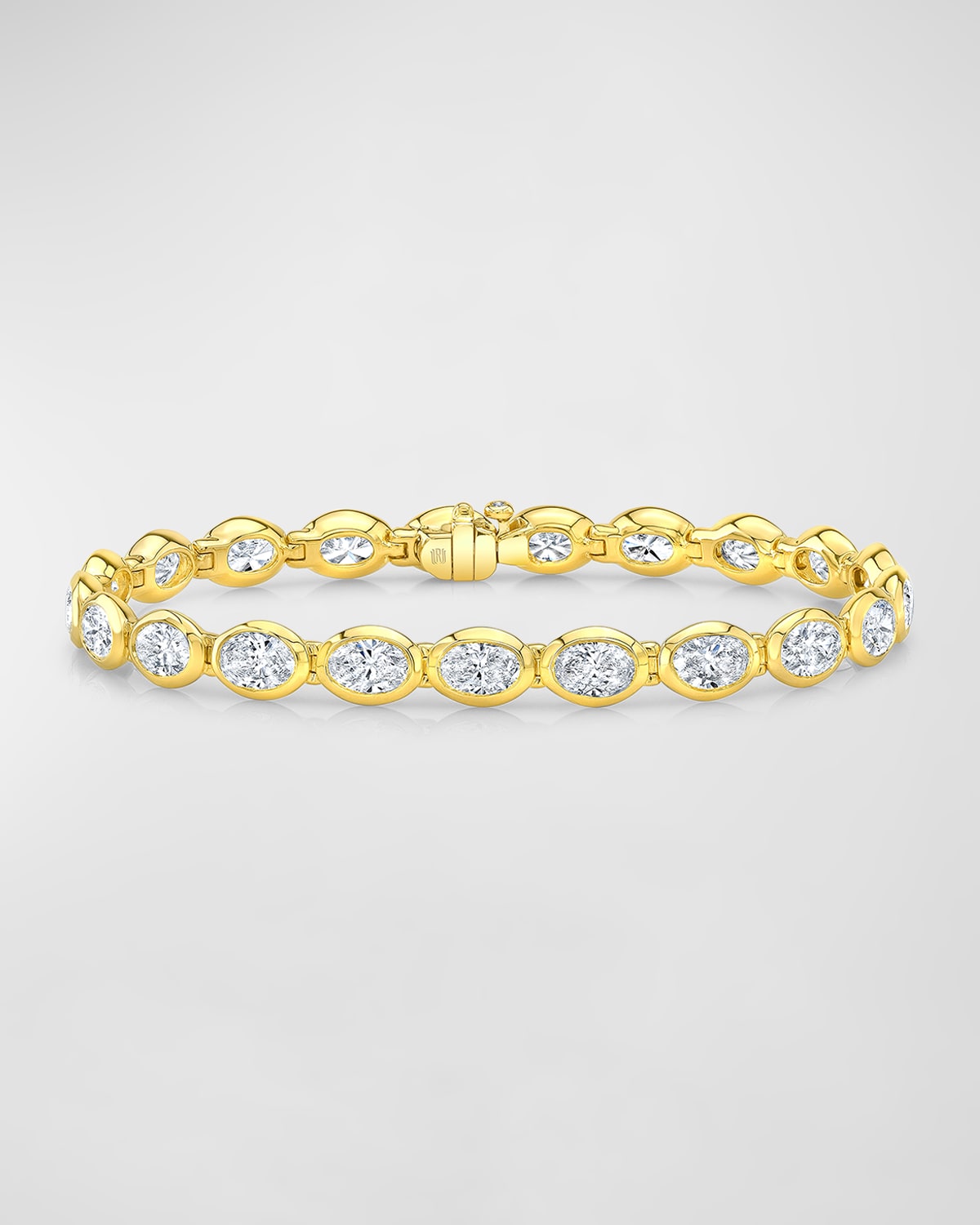 Rahaminov Diamonds 18k Yellow Gold Oval Diamond Bezel Set Bracelet, 6.75"l