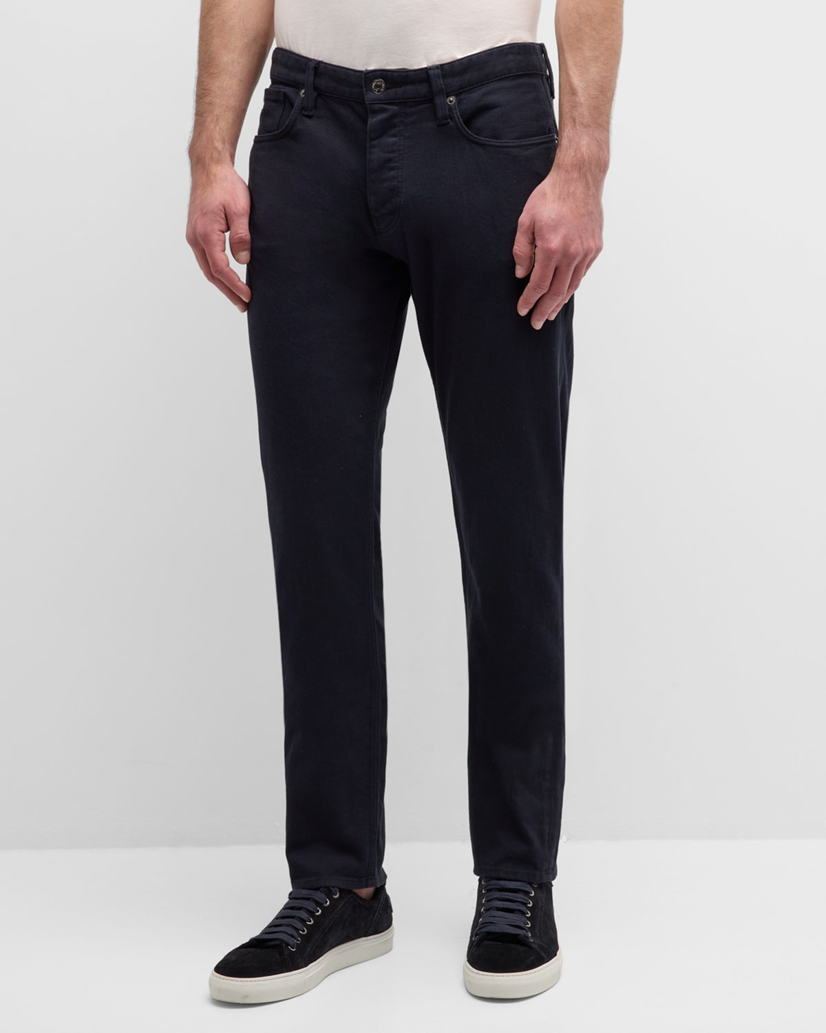 Shop Emporio Armani Men's Straight Fit 5-pocket Pants In Blue