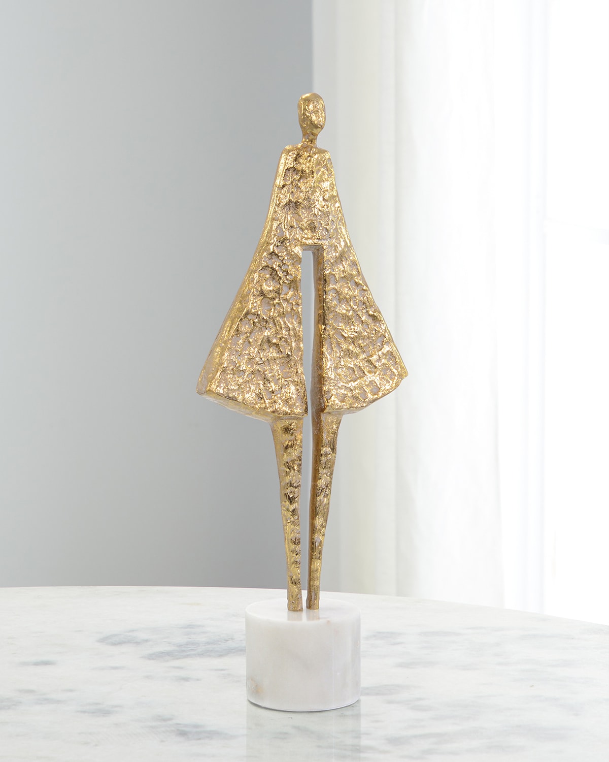 Shop John-richard Collection Candid Silhouette Sculpture On Marble, 24" Tall In Gold
