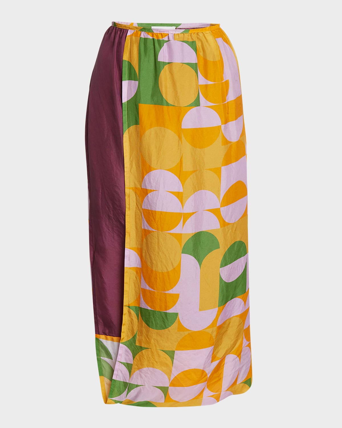 Shop Dries Van Noten Spa Printed Midi Skirt In Orange