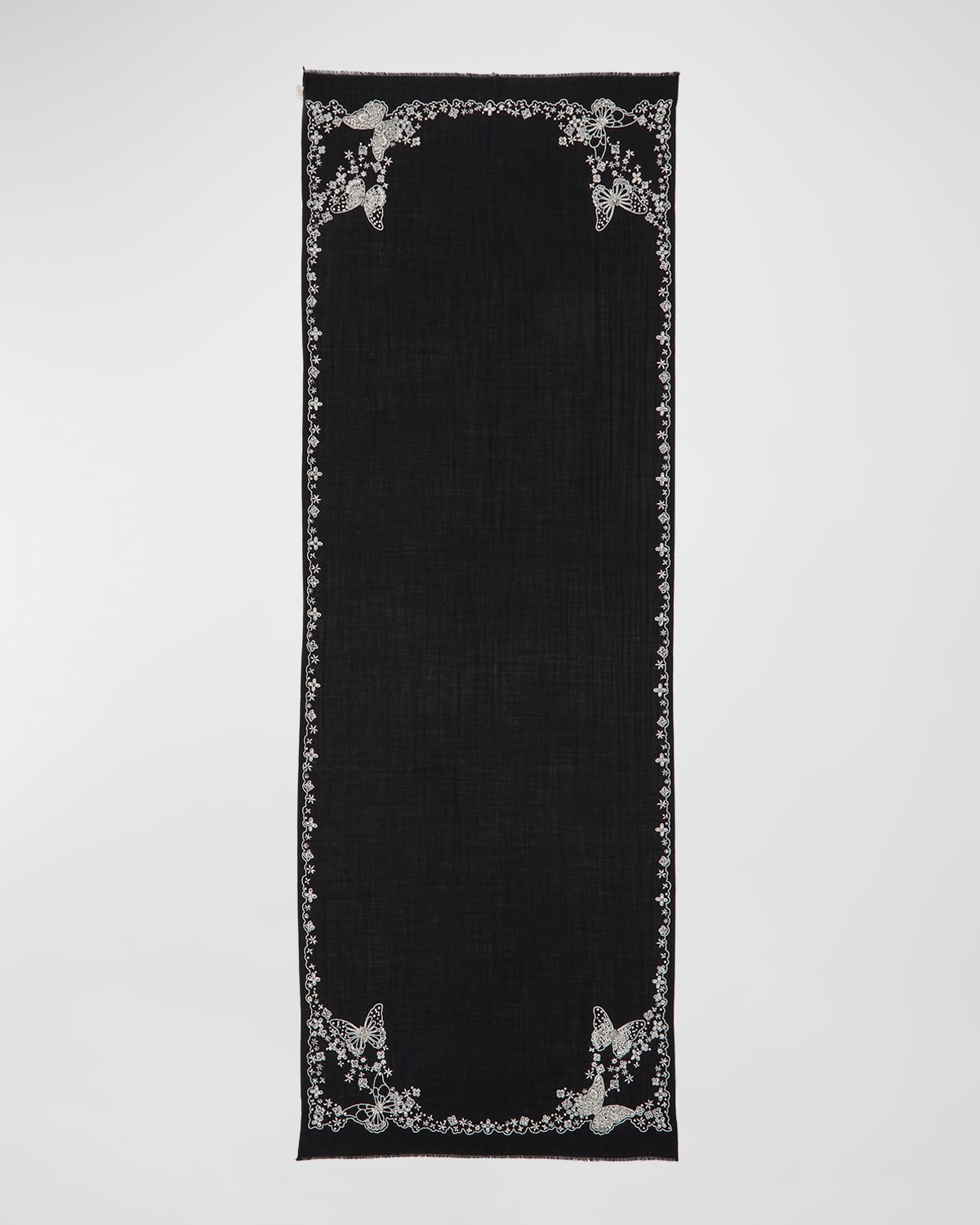 Pearly Butterfly Merino Wool Scarf