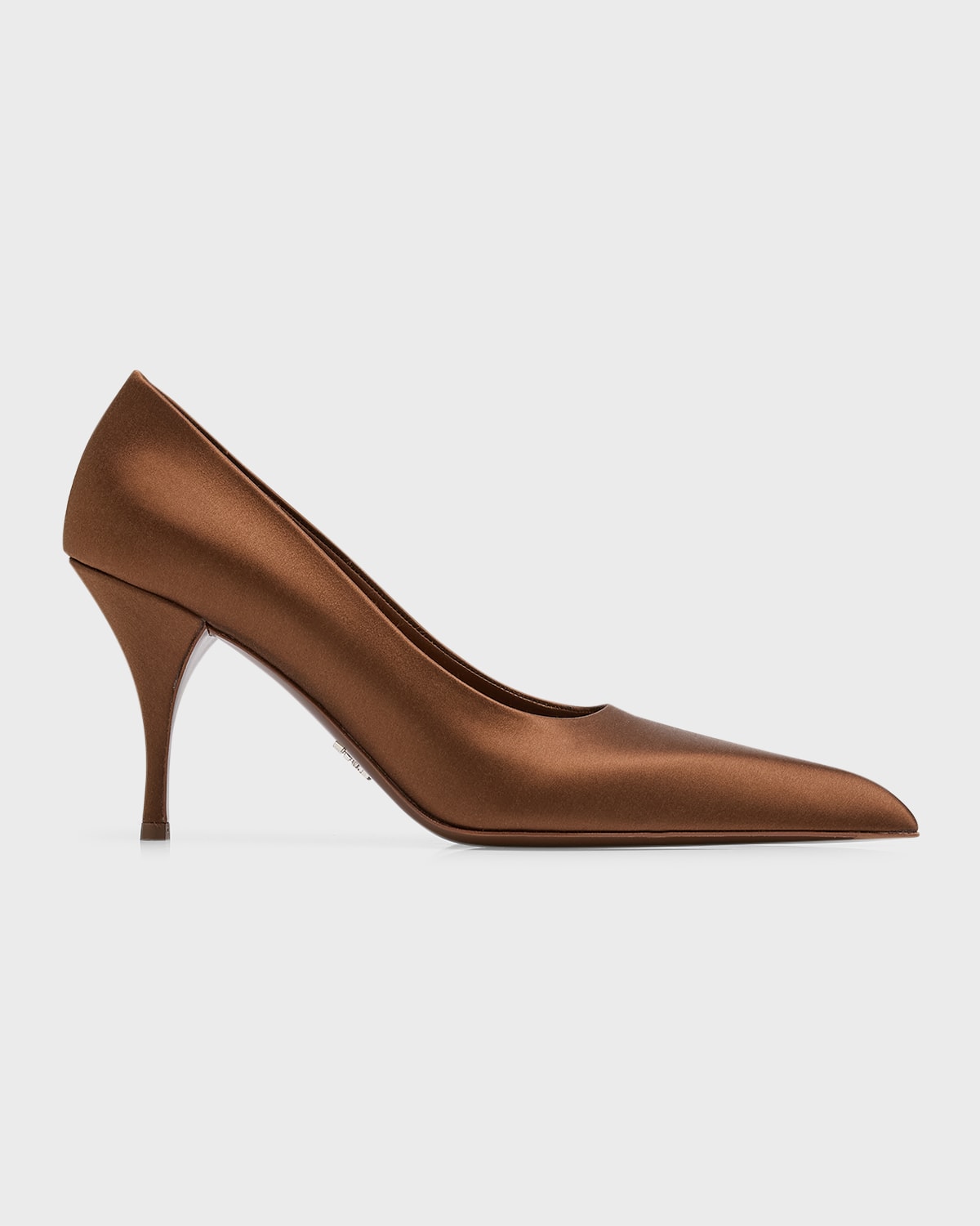 Shop Prada Raso Silk Stiletto Pumps In Tabacco