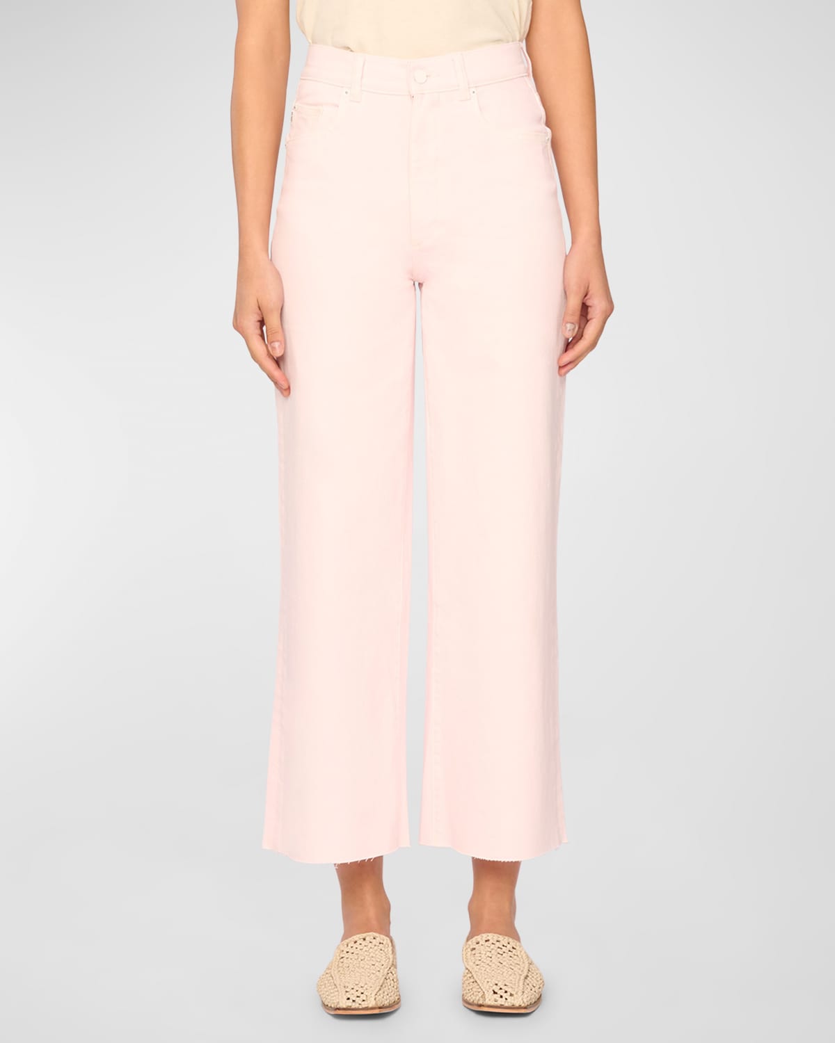 Dl1961 Hepburn Wide-leg High Rise Jeans In Rosewater