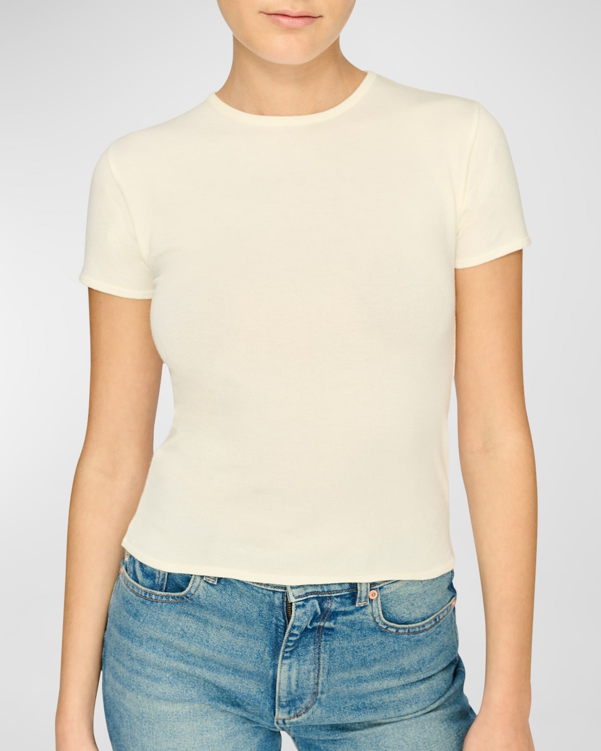 Shop Dl1961 Short-sleeve Instasculpt Tee In Cream