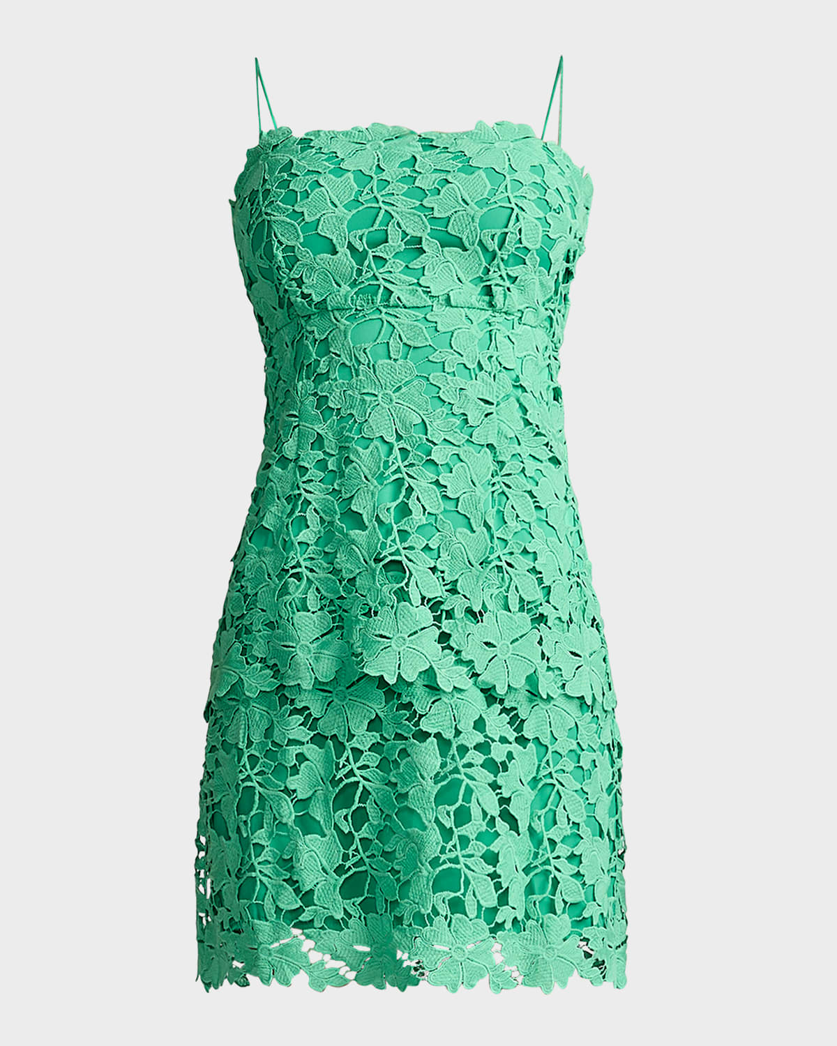 ZAC POSEN SLEEVELESS TIERED FLORAL LACE MINI DRESS