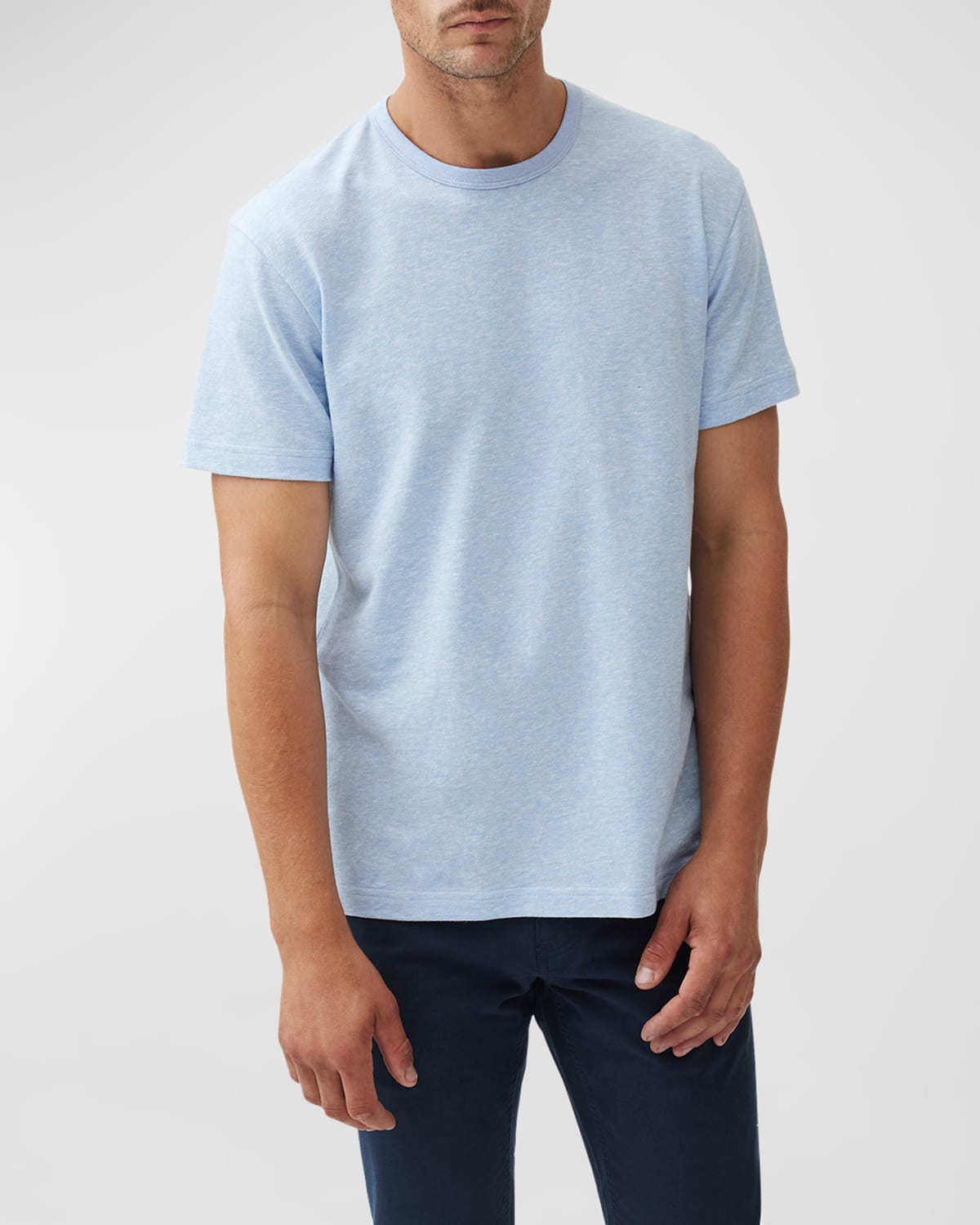 Shop Rodd & Gunn Men's Fairfield Turkish Cotton And Linen Melange T-shirt In Sky