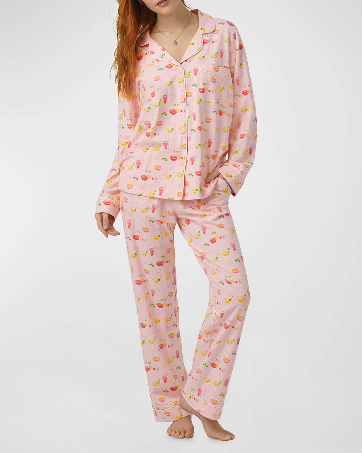 Printed Organic Cotton Jersey Pajama Set