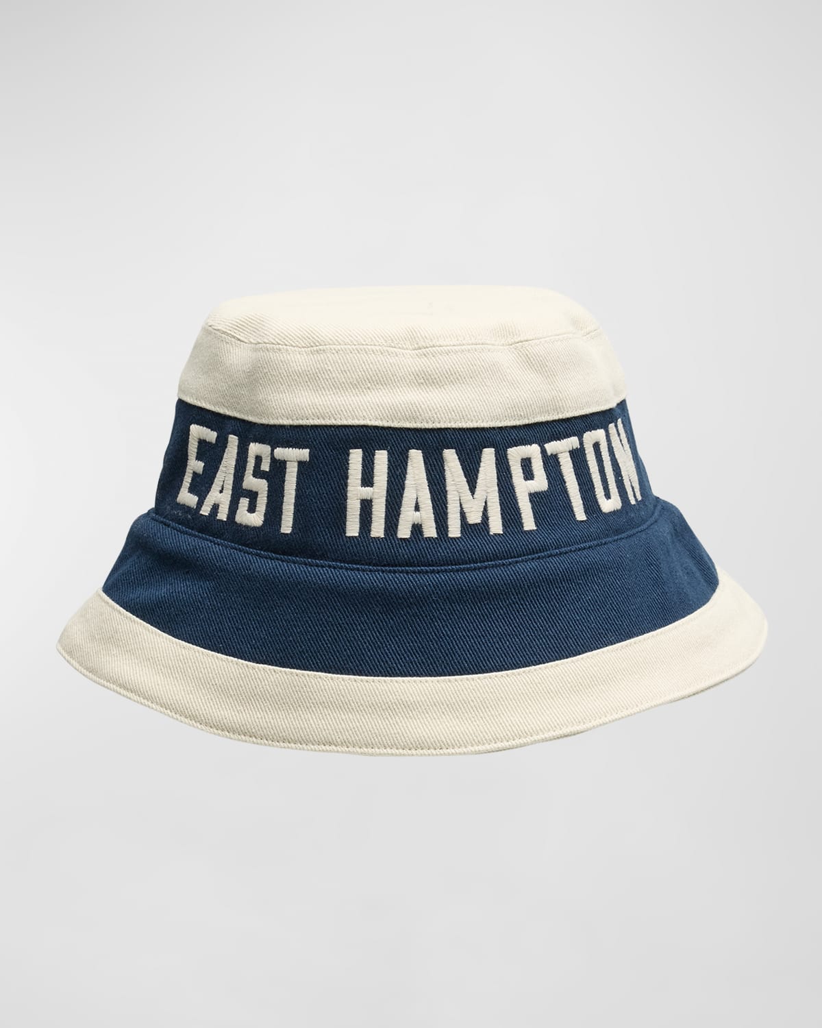 Shop Rhude Men's East Hampton Embroidered Bucket Hat In Mid-night Blue/cream