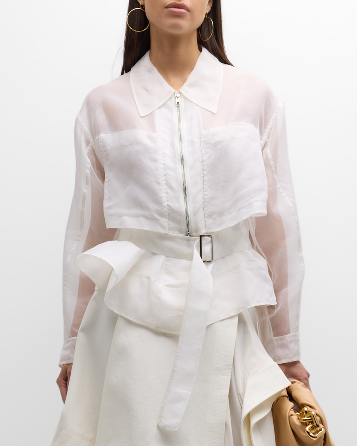 Shop 3.1 Phillip Lim / フィリップ リム Double Layered Organza Jacket In Ivory