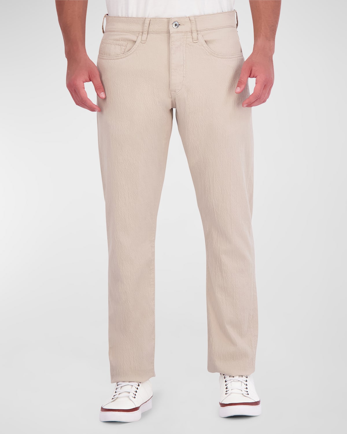 Shop Robert Graham Men's Grant Straight Fit 5-pocket Pants In Khaki